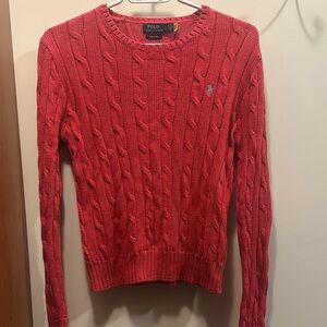 Polo by Ralph Lauren Coral Cable-Knit Crewneck Sweater